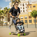 Longboardstroller: the skateboard pushchair by Quinny